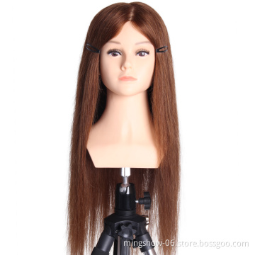 100% human hair training head, cheap training head for hairdressers